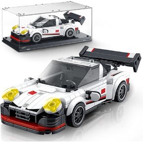 VGD Car Building Kit with Display Case, Cool Collectible Model Super Race Car Building Blocks Set, 1:24 Scale Collectible Model Cars Set for Kids Boys Girls Adults Sportscar Lovers Kids - 322PCS