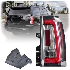 Tail Lights Assembly Compatible With GMC Yukon/Yukon XL 2015 2016 2017 2018 2019 2020 Tail light Brake Turn Signal Back Up Lens Assembly With Bulb GM2800268 84536242 23380459(Driver Side)