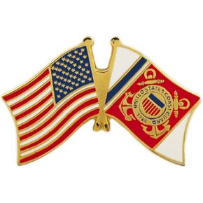 EE, Inc. United States and Coast Guard Flag Pin Military Collectibles for Men Women