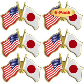 6/12/50/100 Pack-American Japan Friendship Flag Pins Bulk -1.5"