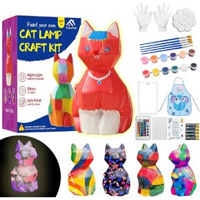 Paint Your Own Rabbit Lamp Kit, DIY Rabbit Night Light, Painting Arts and Crafts for Kids Ages 6-12, Art Supplies Toy Birthday Easter Party Holiday Gift for Teens Girls Boys