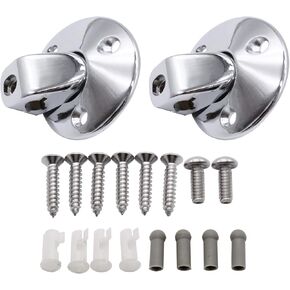 2 Pair Sunvisor Support Brackets Kit Chrome Bracket with Screws and Bushing for Chevrolet Pontiac Oldsmobile 1964-1973