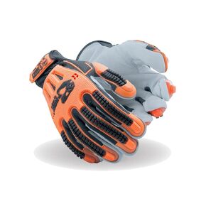 MAGID T-REX Windstorm ANSI A4 TRX744 Impact Glove, 1 Pair, 7/Small, Hi-Vis Safety Orange & Grey