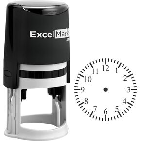 ExcelMark Round Teacher Stamp - Clock - Black Ink (A43)