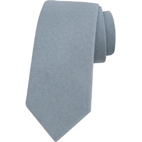Ties for Men, Mens Skinny Sage Green Blue Neck Tie, Cotton Linen Men Tie Neckties for Business Wedding Tuxedo Shirt