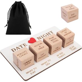 Date Night Dice, Couples Games, Fun Night Dating Decision Dice, Wooden Dating Fun dice, Love Dice, Gifts for Boyfriend-Girlfriend