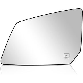 Heated Mirror Glass Replacement with Backing Plate Heated Defrost Glass Fit for Chevy Traverse GMC Acadia Saturn Outlook 2007-2017 Replace 15951926, 33223 (Left Driver Side)
