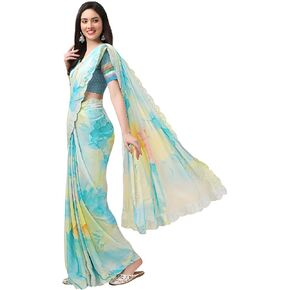 MAHEK Saree For Women's Art Silk Fancy Beautiful Sarees Printed Work Party Wear Wedding Wear Sari With Unstitched Blouse 53