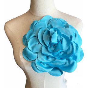 Heyiwell Large Satin Fabric flower for Brooch Pin Wedding Party Dance Dress Suit Clothes Head Hair Accessories DIY Decor 9.45"Inch