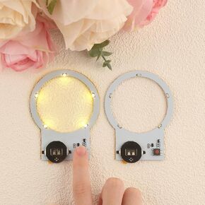 BAOFALI 2 PCS Creative Easy Halo Lights & Easy Lights for DIY Light-Up Christmas Cards Making Scrapbook Decoration ; Self-Adhesive Light-Up Units with Warm White LEDs (without Battery)