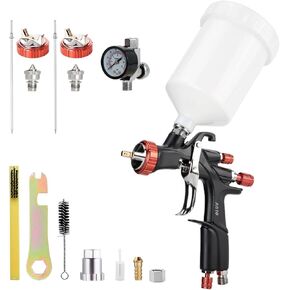 AEROPRO TOOLS R500 LVLP Air Spray Gun with 1.3/1.5/1.7mm Nozzles & Air Regulator, A610 Paint Guns Automotive, Car Paint Gun Sprayer, Paint Gun for House Painting, Car, Furniture, Varnish and Top Coat