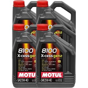 Motul 8100 X-cess Gen 2 5W-40 Synthetic Gasoline and Diesel Engine Oil - 5 Liter Jug (Case of 4)