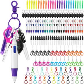 Nezyo 150 Pcs Nurse Badge Reel Accessories Nurses Pen Set with Foldable Scissors Neon Highlighters Badge Flashlight Nurse Mini Marker LED Key Retractable Keychain for Nurse Accessories (Classic Color)