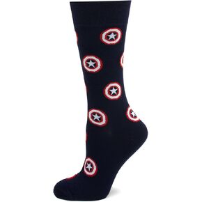 Cufflinks Inc. Captain America Navy Dress Socks For Men, One size fits most (up to men's size 12), Officially Licensed by Marvel