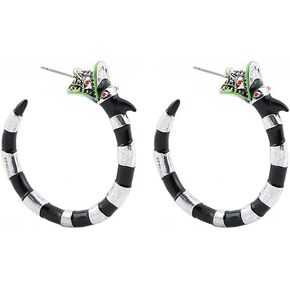 Coral Snake Hoop Earrings Enamel Dragon Beetle Snake Juice Earrings Cosplay Costume Halloween Gifts for Women Men