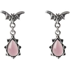 Gothic Dark Bat Zircon Earrings Vintage Red Pink Crystal Bat Dangle Drop Earrings Variety Gothic Vampire Bat Earrings Punk Rock Hip Hop Bat Animal Earrings Halloween Jewelry for Women and Men
