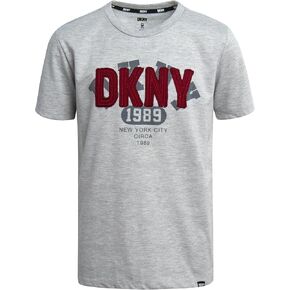 DKNY Boys' T-Shirt - Soft Cotton Blend Short Sleeve Crewneck Graphic Tee - Comfortable Casual Graphic T-Shirt for Boys (8-20)