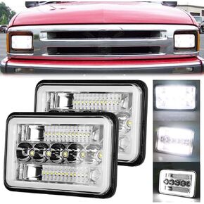 BESTZHEYU 4x6 LED Headlights Pair with Hi-Lo Beam DRL for Chevy S10 Blazer 1994 1995 1996 1997 Peterbilt Kenworth Freightinger Probe 4x6 Inch LED Headlights 2PCS