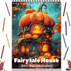 Coloring Books for Adults Relaxation Coloring Book for Women Spiral Bound Printed On One Side Thick Paper Mindfulness Gifts, Mindfulness Coloring Book 24 Coloring Pages of Magical Architecture