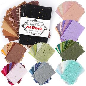 216 Sheets Scrapbook Paper Junk Journal Supplies Craft Textured Papers Mesh Fabric Assorted Vintage Mixed Scrap Book Paper Decorative For Decoupage DIY Crafts,Painting,Greeting Card,Gift Wrap（9 Pack）