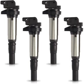 ENA Set of 4 Red Ignition Coil Pack 1.6L Compatible with Mini Cooper 2007 2008 2009 2010 2011 2012 2013, Cooper Countryman 2011-2016, Cooper Paceman 2013 2014 2015 2016 Coils for UF598 12137575010