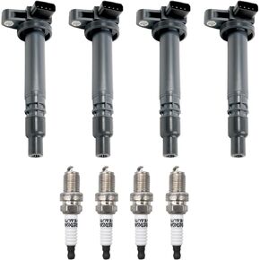 Ignition Coil Pack with Iridium Spark Plug UF323 C1305-4 Compatible with Toyota Tacoma 2000 2001 2002 2003 2004 2.4L 2.7L Set of 4