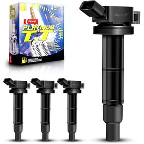 MAS Set of 4 Ignition Coil Pack & Denso 4504 Platinum Spark Plugs Compatible with Toyota Camry Corolla Matrix RAV4 Solara Lexus Scion tC xB Pontiac Vibe UF333 90919-02244 C1330 5C1299