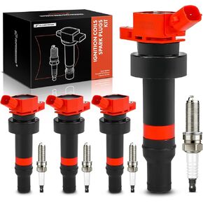A-Premium (Blue) Set of 8 Ignition Coil Pack and Iridium Spark Plugs Compatible with Kia Soul 2012-2019, Rio 2012-2019 & Hyundai Accent 2012-2019, Veloster 2012-2017, 1.6L