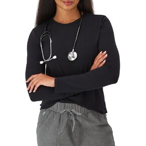 Hanes womens Comfort Fit Scrubs Underscrub, Supersoft Viscose from Bamboo Long Sleeve Shirt