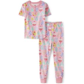 Gymboree Girls' and Toddler Easter Gymmie Short Sleeve Top and Pant Cotton 2-Piece Pajama Sets