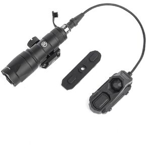 M600C 800 Lumens Tactical Flashlight with 2 Rotating Bases, with Push Button & Remote Pressure Switch, Weapon Light Mount & Pressure Switch Mount Fit for 20mm Picatinny Mlok/Keymod Rail