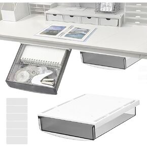 3 Piece Under Desk Storage Drawer Set, Sliding Hidden Self-Adhesive Under Desk Drawers for Schools, Offices, Den and Kitchens in Kuwait