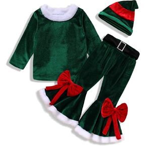 أصغر شجرة طفلة عيد الميلاد الزي طفل سانتا الساحرة ازياء أفخم السراويل واسعة قبعة طفل هدايا عيد الميلاد in Kuwait