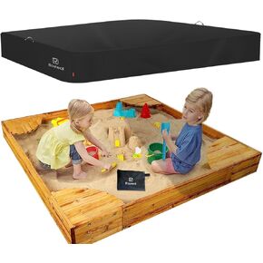 Sandbox Cover Waterproof Outdoor Sand Box Cover Dustproof Fit Square Wooden Sandbox for Toddle Kids Sandbox Protection (Cover only) 49 * 49 * 8inch