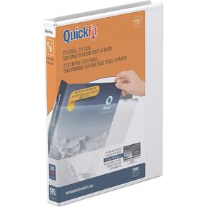QuickFit® Angle D-Ring View Binders, 625-Sheet Capacity, 3" Rings, 47% Recycled, White 87050