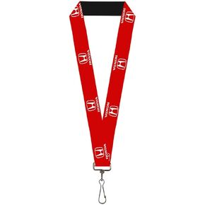Buckle Down Lanyard-1.0"-Honda Logo Red/White