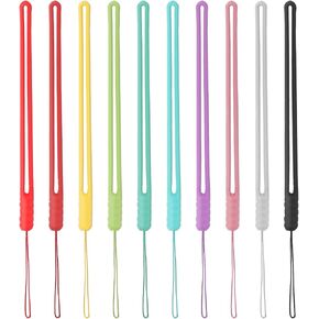 10 Pcs Silicone Wrist Lanyard Anti-Loss Hand Wrist Strap Short Small Wrist Lanyards Colorful Wrist Lanyard for Mobile Phones Camera Keychains