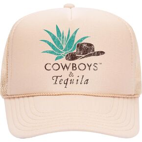 Cowboys & Tequila Trucker Hat | Vintage Trendy Cowgirl Country Western Summer Margs | Premium Snapback Hat for Men & Women