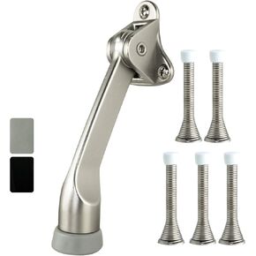 جاك ندريل 1 عبوة توقف الباب لأسفل مقاس 4 بوصة | مع طرف مطاطي مانع للانزلاق للأرضيات الخشبية والخرسانة والبلاط والسجاد | يعمل على أبواب المرآب وغرفة المعيشة الثقيلة، مع توقف مجاني للأبواب الزنبركية مقاس 5 بوصات (3 ⅛ بوصة). in Kuwait