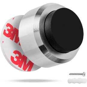 ECENCE Doorstop Wall الفولاذ المقاوم للصدأ 2X عازل مطاطي، مصد الباب، مقبض الباب، حماية الحائط، مثبت على الحائط، مادة التركيب متضمنة in Kuwait