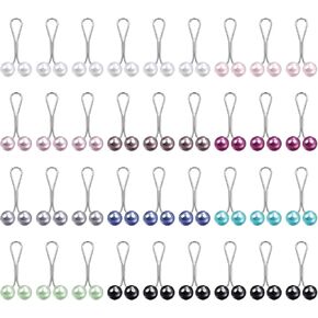 36Pcs Hijab Pins Clips, Multicolor Headscarf Pearl Pins, U Shape Safety Clips for Hijab Scarf Lady Muslim Scarf Shawl Clips Scarf Brooches Pin Jewelry Boutonniere Wedding Dress Accessories