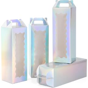 20 Pcs Tumbler Gift Boxes with Handle for Sublimation Glass Exhibition Boxes, Transparent Gift Box for 20oz & 30oz Drinking Glasses Jars Sublimation Glass Can Blanks,9.8 x 3.35 x 3.35 In (Laser)