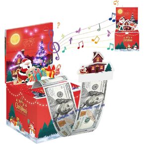 صندوق نقود عيد الميلاد المجيد للهدايا النقدية، صندوق سحب أموال عيد الميلاد، صناديق هدايا نقود لسحب النقود، صندوق نقود للهدايا النقدية مع الموسيقى والضوء، منبثق للعائلة والأصدقاء