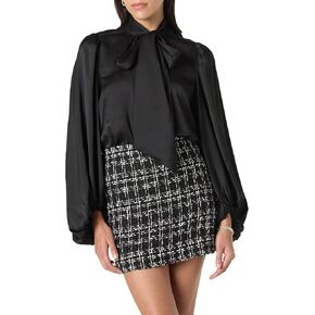 The Drop Women's Mindy Volumunious Sleeve Bow Blouse