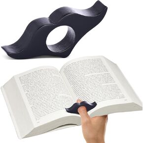 Book Page Holder - Book Thumb Page Holder for Convenient Reading - One Handed Book Holder - Reading Accessories - Book Place Holder - Ideal Gift for Book Lovers - Black
