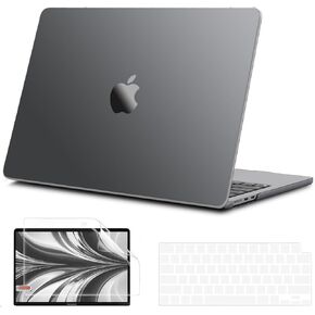 B BELK Compatible with MacBook Air 13 inch Case 2024 2023 2022 M3 A3113 M2 A2681,[100% Match Official Color] [Ultra Thin Armor] Plastic Hard Shell Case for MacBook Air 13.6 inch,Midnight Clear