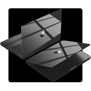 EooCoo Case Compatible with MacBook Pro 14 inch M4 2024-2021 M3 M2 M1 Pro/Max Chip, [Corner Protection, 100% Match Space Black] Ultra Slim Hard Shell Case for Mac Pro 14" Laptop Cover, Crystal Black