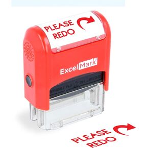 ExcelMark Self-Inking Rubber Teacher Grading Stamp - Please REDO