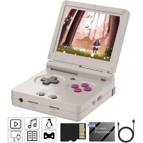 RG35XXSP Flip Retro Handheld Game Console ,3.5 Inch IPS Screen Linux System Built-in 64G TF Card 5532 Games Support 5G WiFi Bluetooth HDMI TV Output(Gray-New)