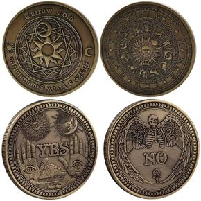 2PC Yes No Challenge Coin Tarot Coin Lucky Coin Decision Maker Challenge Coin Divination Coin